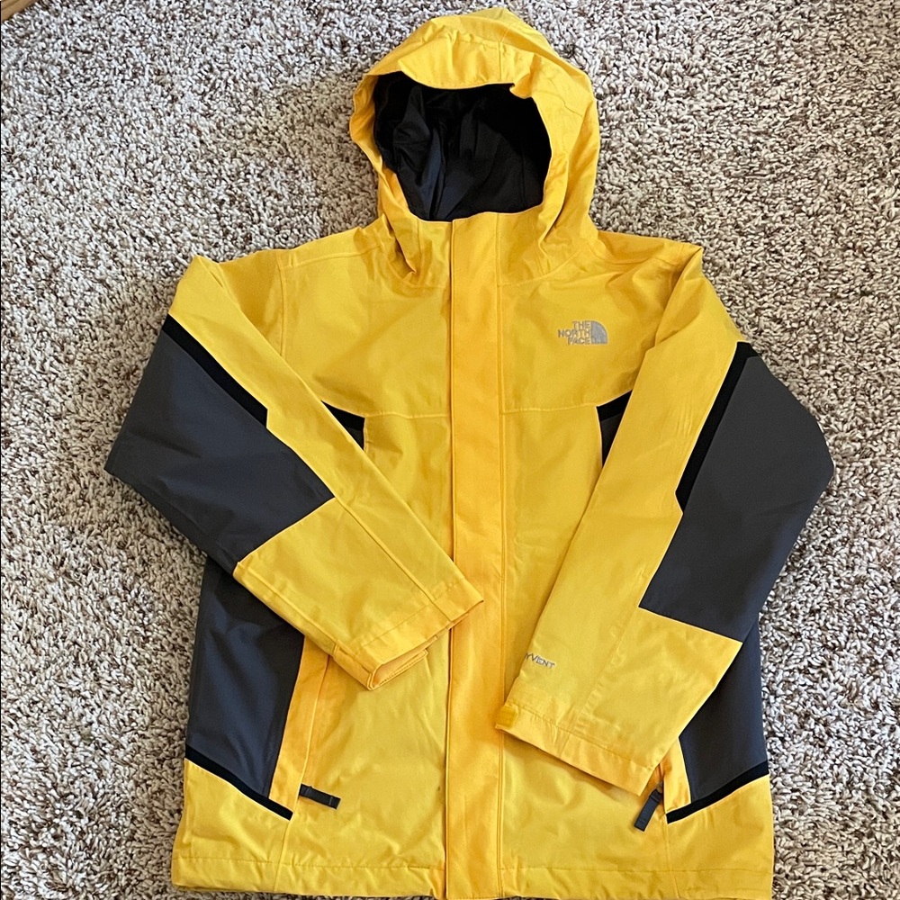 The North Face Kids Yellow and Gray Raincoat